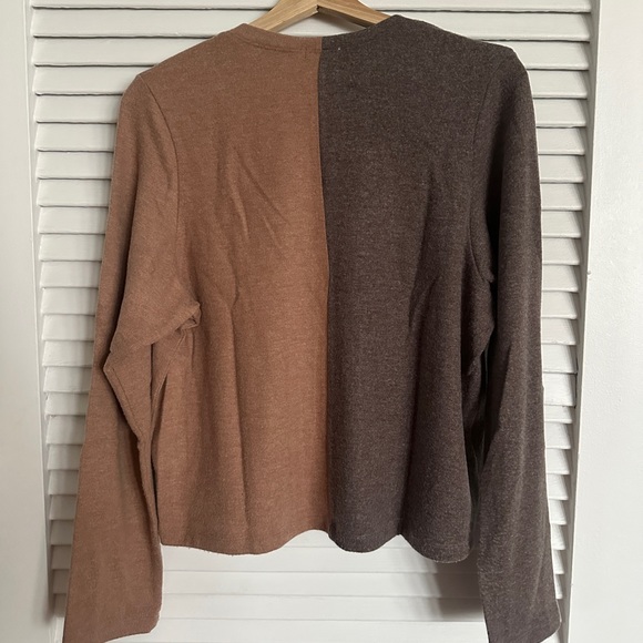 DONNI Duo Sweater Cardigan Carmel/Chocolate - Picture 6 of 8